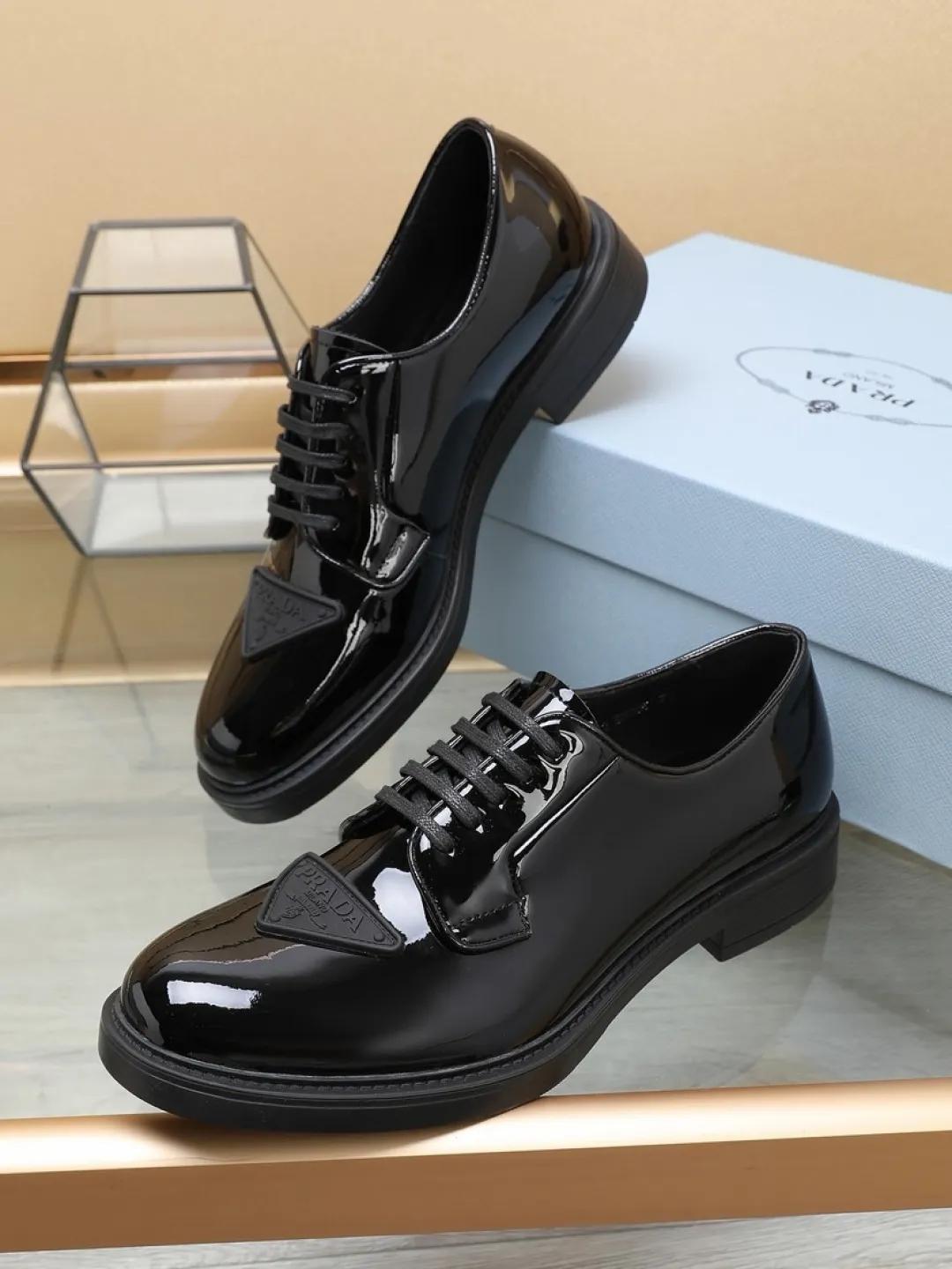 P640💰🔥《PRADA》👏Latest • High-end top brand luxury ~ purchasing agency, top quality. New fashionable business men's shoes🔜The uppers are made of original open-edge beaded cowhide➕cowhide·lining, with fine workmanship. The original stylish and soft combination wear-resistant and non-slip outsole is light and comfortable on the feet. The real thing looks better in real life. Size: 38/45